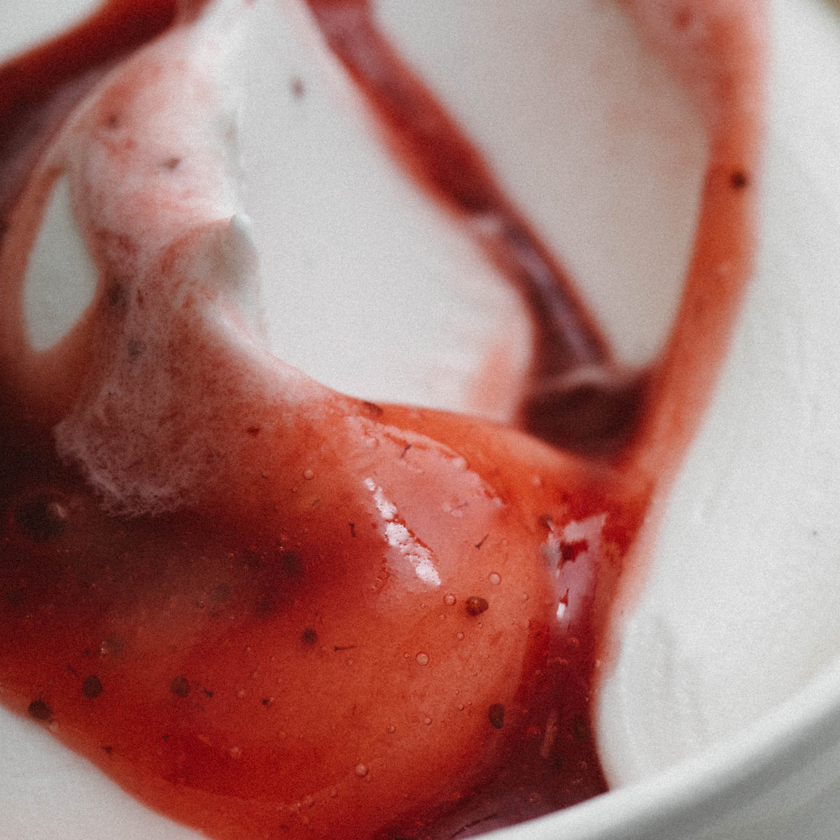 glace vanille et coulis fraises du QC (500 ml)